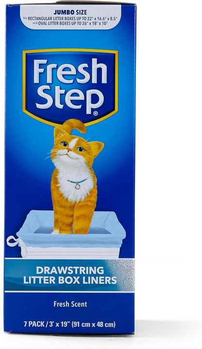 Drawstring Litter Box Liners Scented, Jumbo Size, 36" X 19" - 7 Count