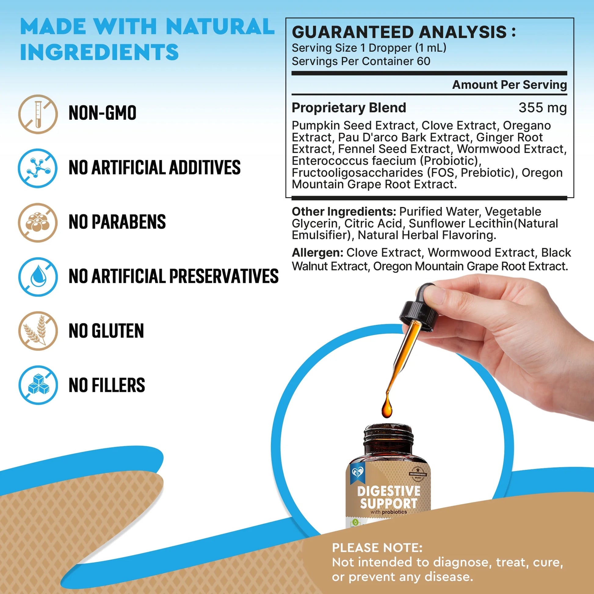Natural Intestinal Defense for Dogs & Cats – Herbal Cleanse with Black Walnut & Probiotic – Promotes Healthy Gut & Flora Balance – Advanced Broad Spectrum Formula